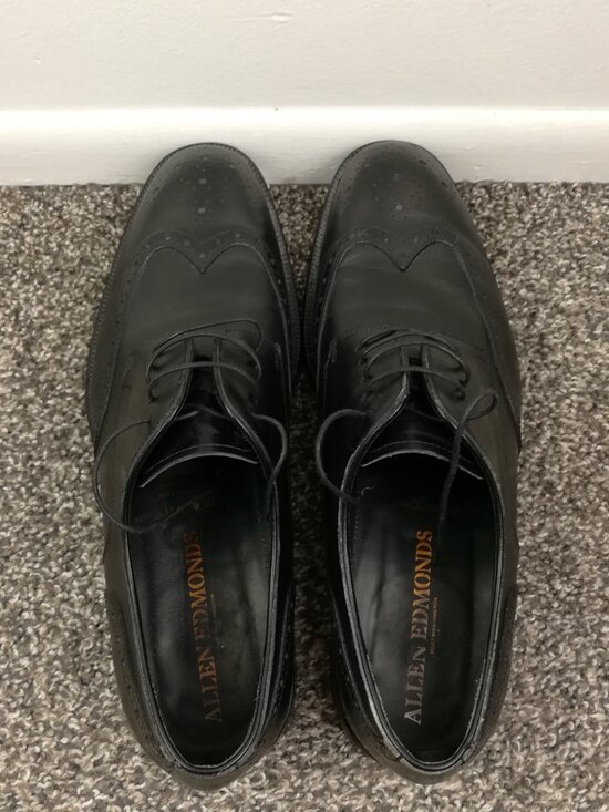 Allen Edmonds Dress Shoes Modigliani Wingtip Oxford Black Mens 12 D main image 7